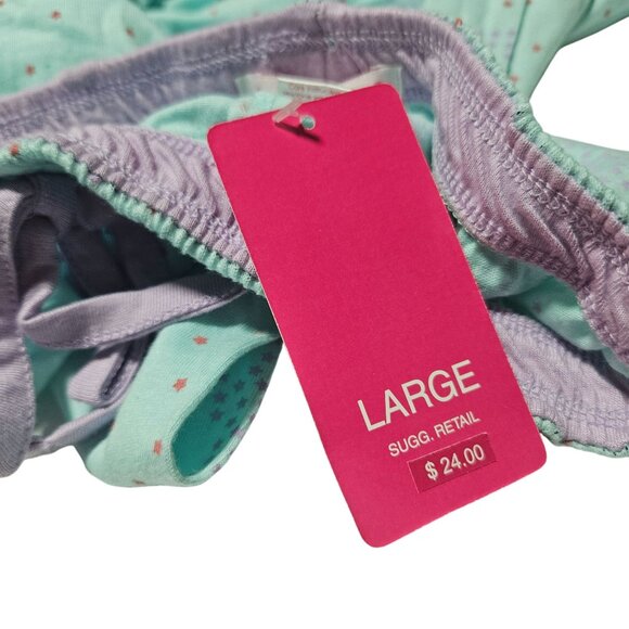 Dollhouse Star Print Pajama Pants Womens  Size Large Light Blue Sleepwear PJs - Picture 5 of 6